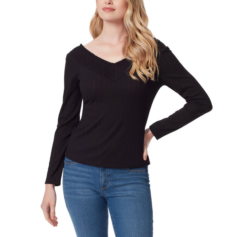 Women's Myra Smocked-Panel V-Neck Top